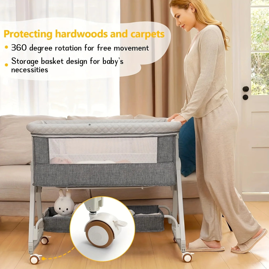 3-in-1 Baby Bedside Bassinet or Sleeper on Wheels.