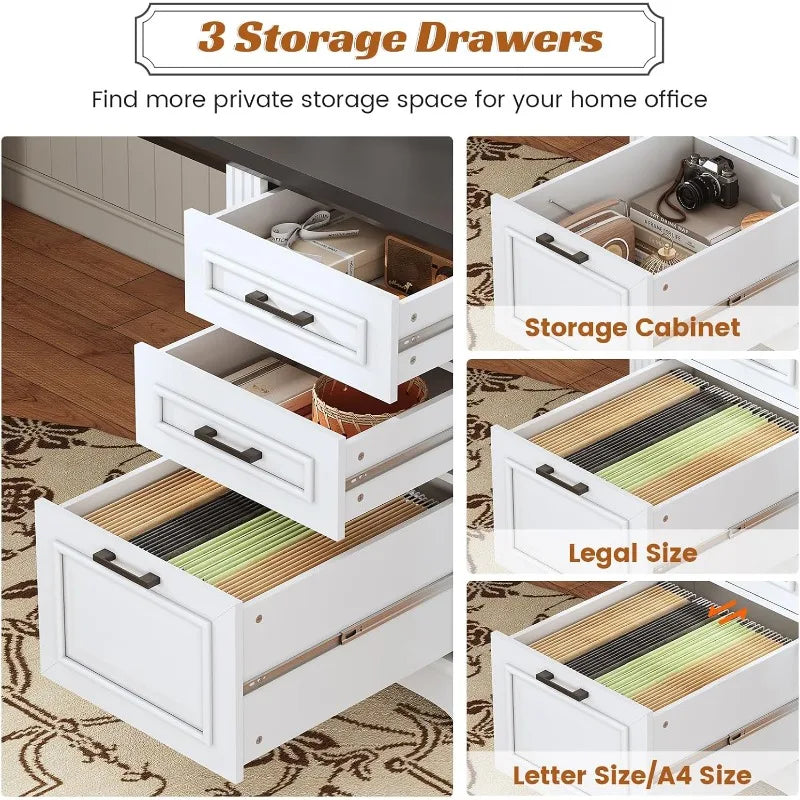 Farmhouse 69" Executive L Shaped Desk for Home Office