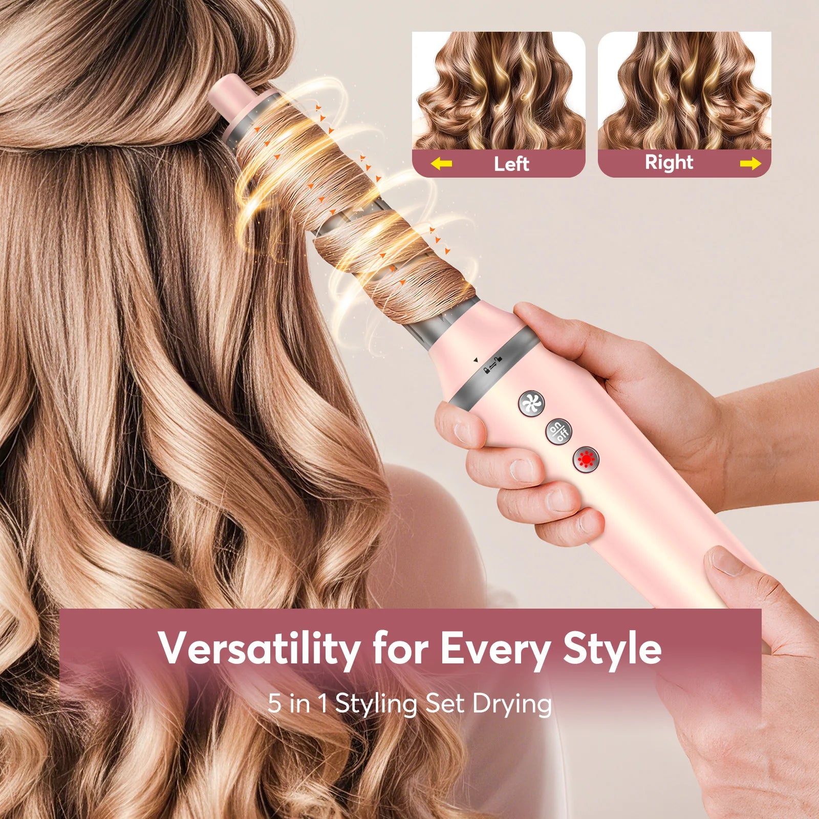 5-in-1 Styling System – Curl, Volumize, or Straighten with High-Speed Hot Air Styling Brush including Travel Bag