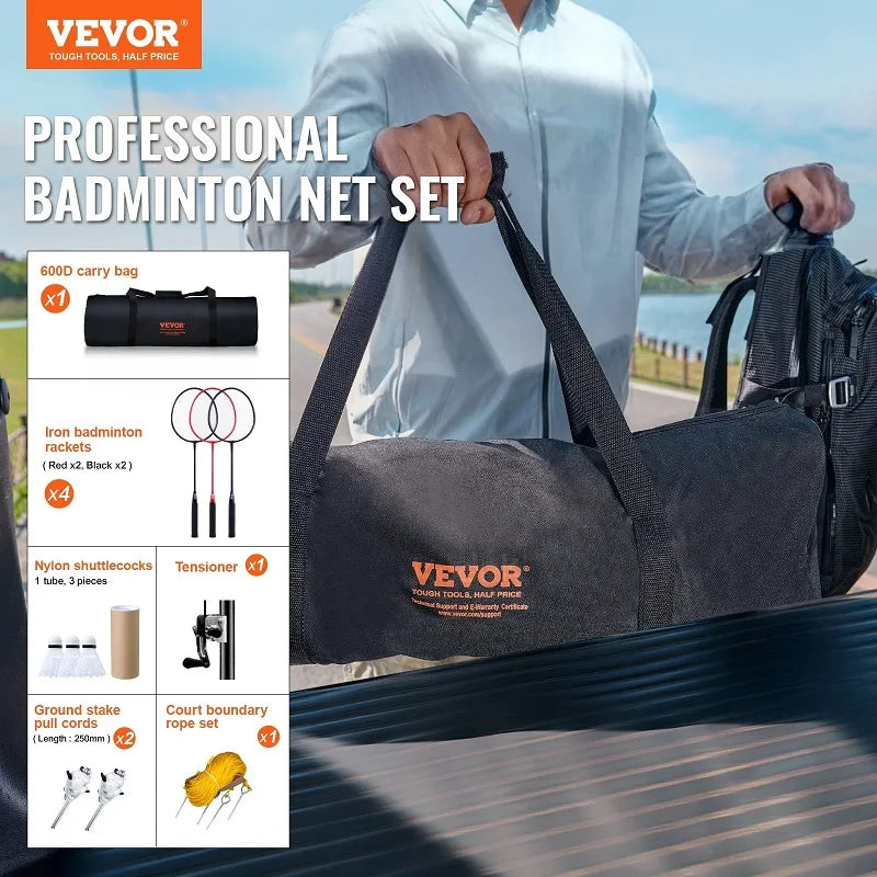 Outdoor Badminton Net Set including equipment.