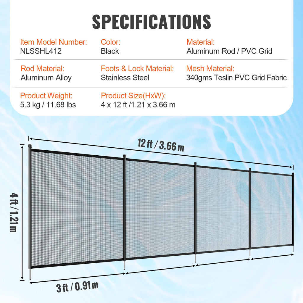VEVOR Removable Child Safety Fence  for Inground Pools.  Teslin PVC Fence Mesh Protects Kids and Pets