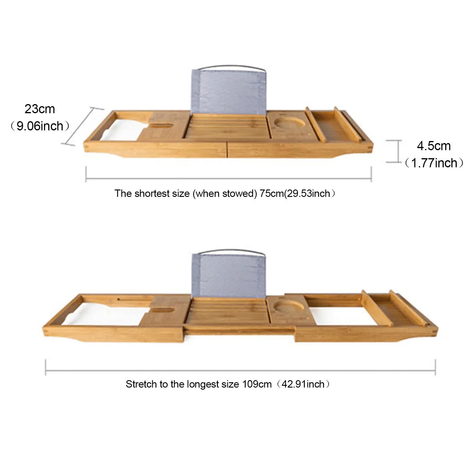 Bamboo Over the Bathtub Caddy Tray