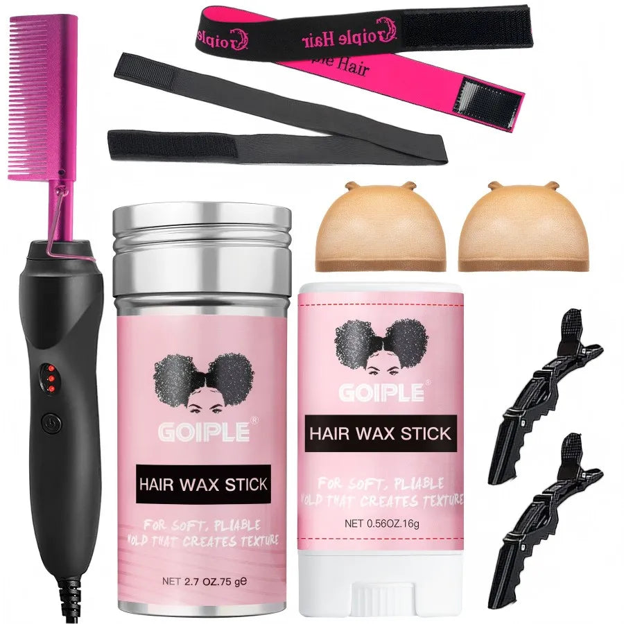 Professional Electric Comb 2-in-1 Straightening Hair Brush and Flat Iron with Faux Diamond Handle.