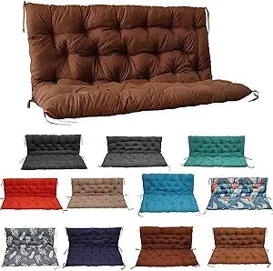 Cushion with Backrest for Outdoor 2-3 Seater Porch Swing.