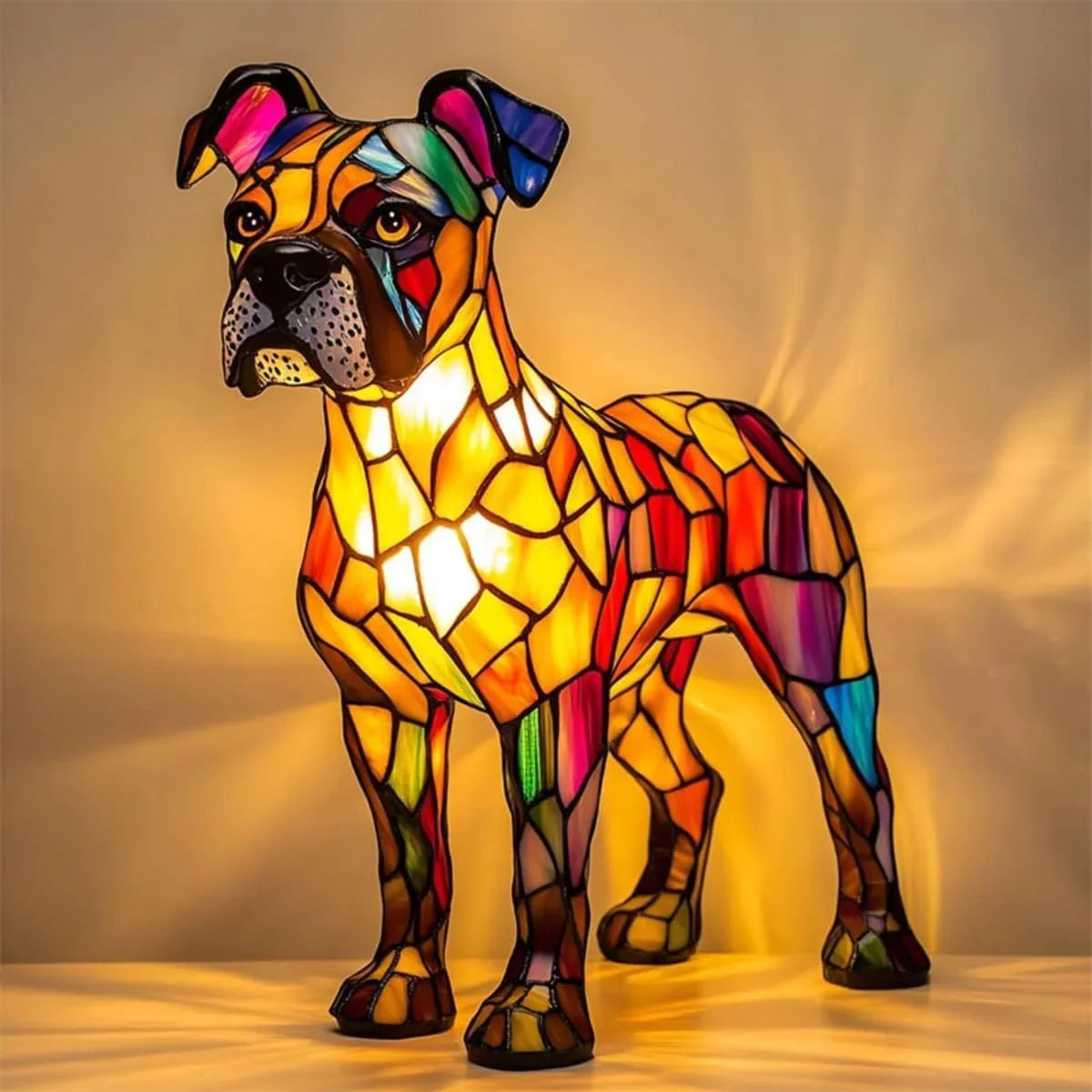 LED Various Dog Breeds Tabletop or Desktop Stained Resin Night Light