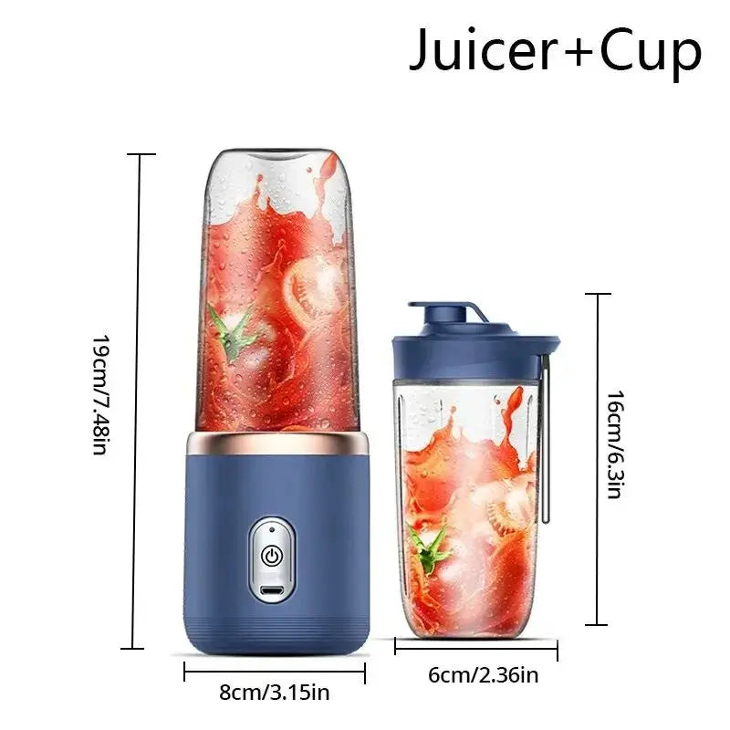 Portable USB Rechargeable Household 6-Blade Juicer/Blender.