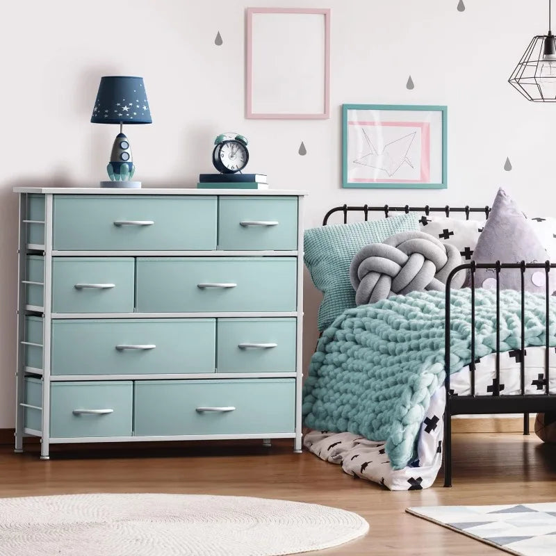 Steel Frame Dresser with 8 Drawers.