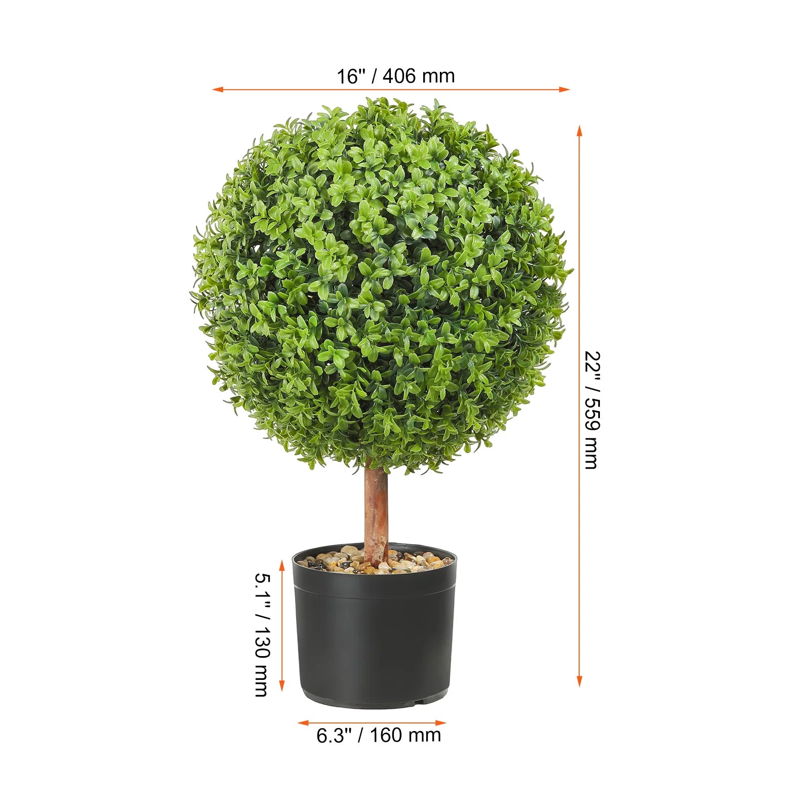 1 or 2 piece Artificial Spiral or Ball Shape Boxwood Topiary 24/36/48 in high realistic greenery