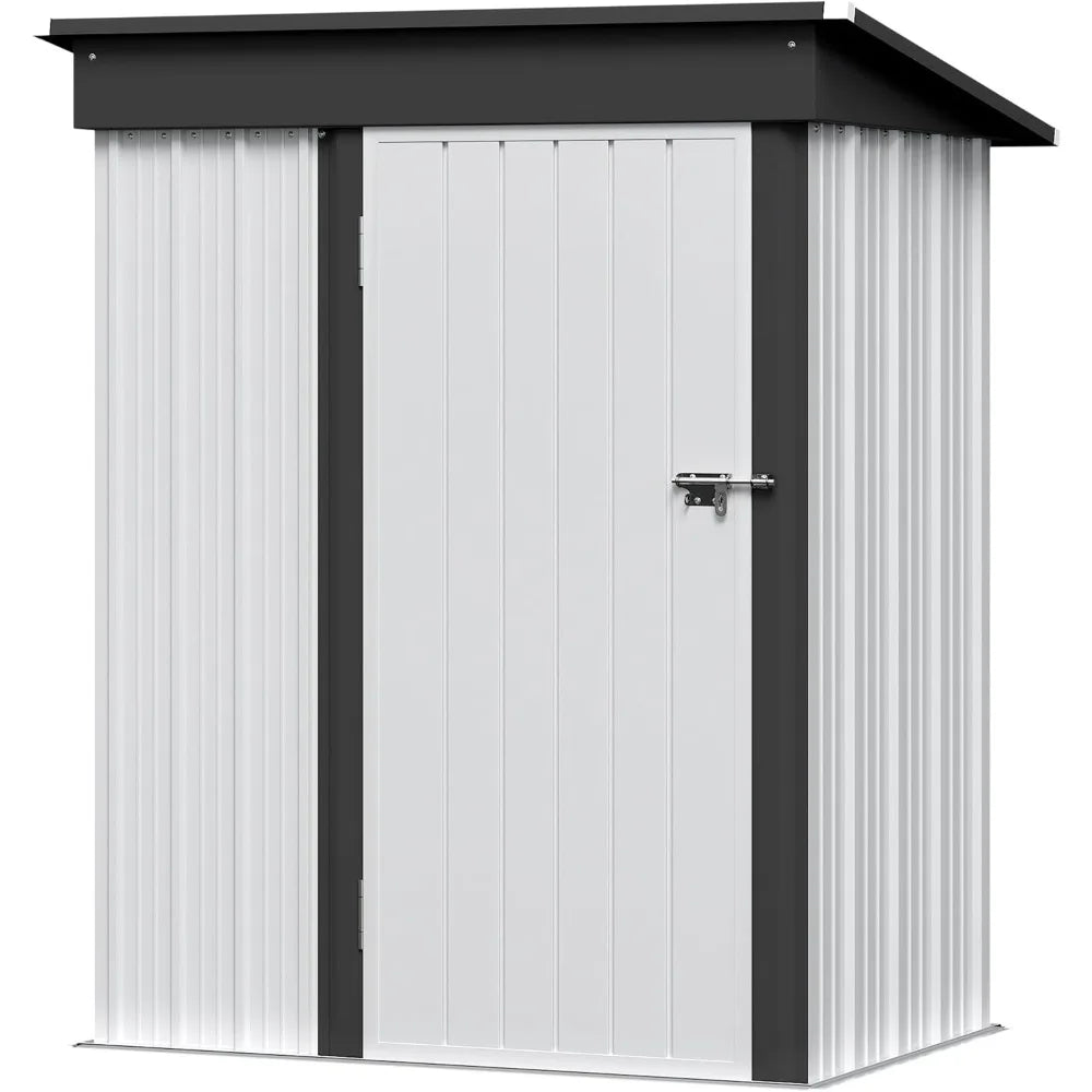 5 X 3 FT Outdoor Waterproof Metal Storage Shed With Lockable Door,
