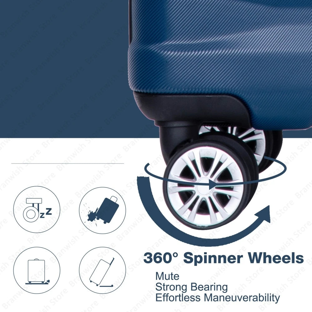 Lightweight Durable 3 Piece Expandable Luggage Set with TSA Lock and Spinner Wheels