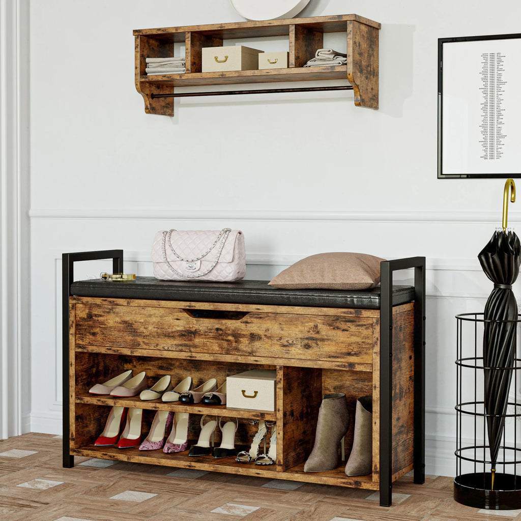Bench with Lift Top Storage for Entryway or Bedroom